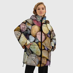 Куртка зимняя женская Морская галька - пляж, цвет: 3D-красный — фото 2