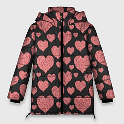 Куртка зимняя женская Сердце-мозг, цвет: 3D-красный
