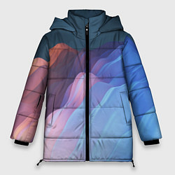 Куртка зимняя женская Волнообразные абстрактные субстанции, цвет: 3D-красный