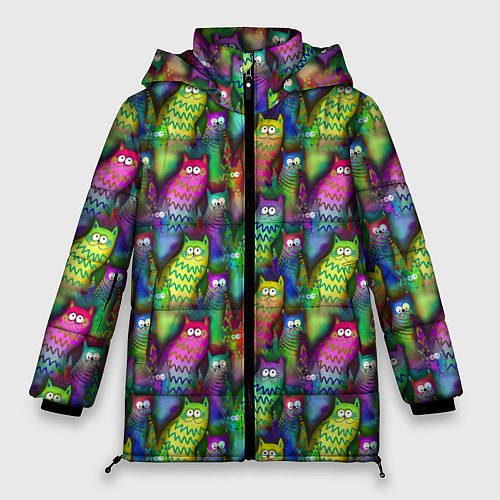 Женская зимняя куртка Много котиков / 3D-Черный – фото 1