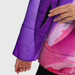 Куртка зимняя женская Необычная акварельная абстракция, цвет: 3D-черный — фото 2