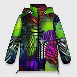 Женская зимняя куртка Трехмерные разноцветные шары