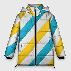 Женская зимняя куртка Желтые и синие полосы