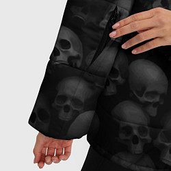 Куртка зимняя женская Композиция из черепов - Dark, цвет: 3D-светло-серый — фото 2