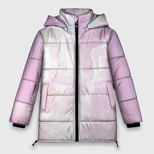 Женская зимняя куртка Розовые облака на голубом небе / 3D-Черный – фото 1