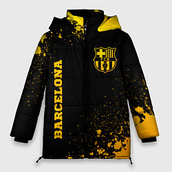 Куртка зимняя женская Barcelona - gold gradient: надпись, символ, цвет: 3D-черный