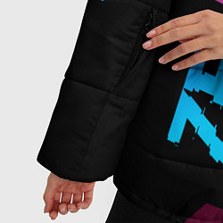Куртка зимняя женская Zelda - neon gradient: надпись, символ, цвет: 3D-черный — фото 2
