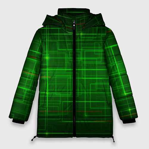Женская зимняя куртка Нейросеть - текстура / 3D-Черный – фото 1