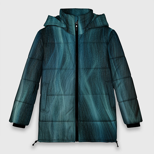 Женская зимняя куртка Прерывистый абстрактный синий дым во тьме / 3D-Светло-серый – фото 1