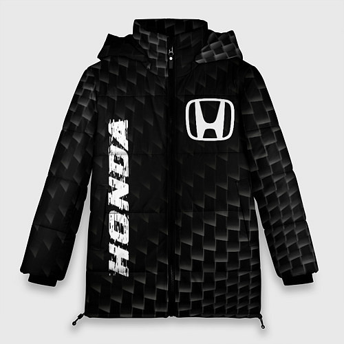 Женская зимняя куртка Honda карбоновый фон / 3D-Черный – фото 1