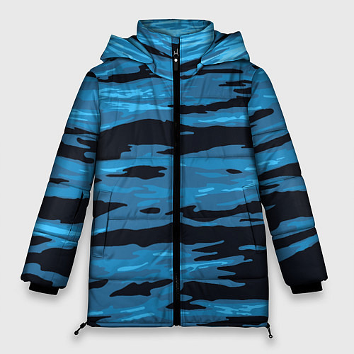 Женская зимняя куртка Волны Камуфляж / 3D-Черный – фото 1
