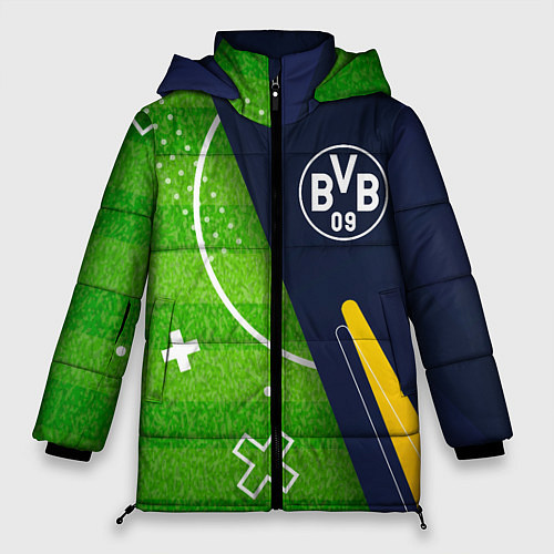 Женская зимняя куртка Borussia football field / 3D-Черный – фото 1