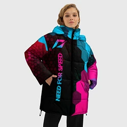 Куртка зимняя женская Need for Speed - neon gradient: по-вертикали, цвет: 3D-черный — фото 2