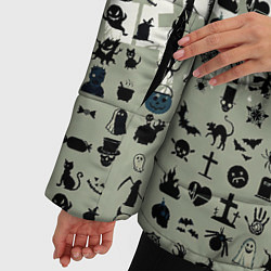 Куртка зимняя женская Halloween Symbols, цвет: 3D-светло-серый — фото 2