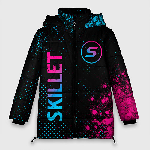 Женская зимняя куртка Skillet - neon gradient: надпись, символ / 3D-Черный – фото 1