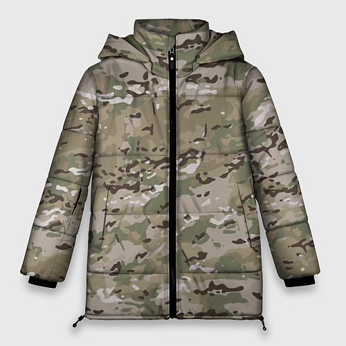 Женская зимняя куртка Мультикам камуфляж / 3D-Черный – фото 1