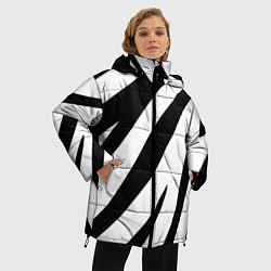 Куртка зимняя женская Камуфляж зебры, цвет: 3D-черный — фото 2
