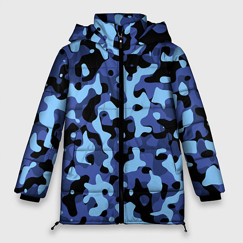 Женская зимняя куртка Камуфляж Sky Blue / 3D-Черный – фото 1