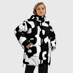 Куртка зимняя женская Камуфляж Cowskin крупный, цвет: 3D-черный — фото 2
