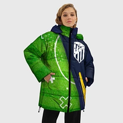 Куртка зимняя женская Atletico Madrid football field, цвет: 3D-черный — фото 2