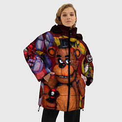 Куртка зимняя женская Пять ночей Фредди, цвет: 3D-светло-серый — фото 2