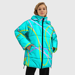 Куртка зимняя женская Волнистые линии, цвет: 3D-красный — фото 2