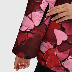 Куртка зимняя женская Куча разноцветных сердечек, цвет: 3D-черный — фото 2