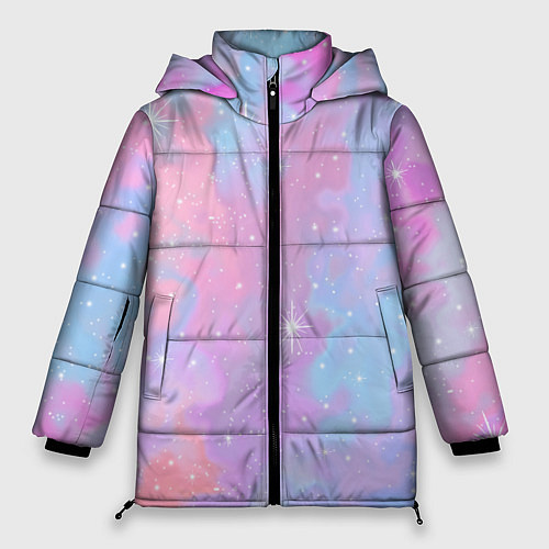 Женская зимняя куртка Pink starry sky / 3D-Черный – фото 1