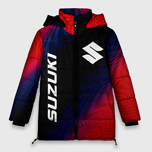 Женская зимняя куртка Suzuki красный карбон / 3D-Черный – фото 1
