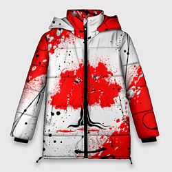 Куртка зимняя женская Цветущая сакура, цвет: 3D-красный