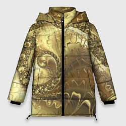 Куртка зимняя женская Золотая абстракция, цвет: 3D-черный