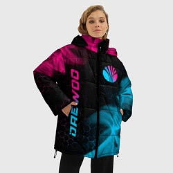 Куртка зимняя женская Daewoo - neon gradient: надпись, символ, цвет: 3D-черный — фото 2