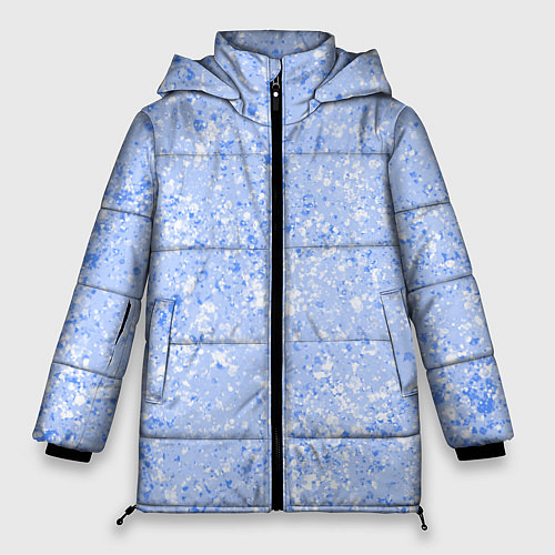 Женская зимняя куртка Абстракция Голубой текстура Зима / 3D-Черный – фото 1