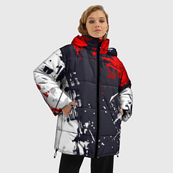 Куртка зимняя женская Абстрактные брызги, цвет: 3D-черный — фото 2