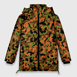Куртка зимняя женская Камуфляж осенний лес мелкий, цвет: 3D-красный