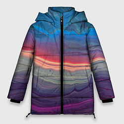 Женская зимняя куртка Цветной переливающийся абстрактный песок