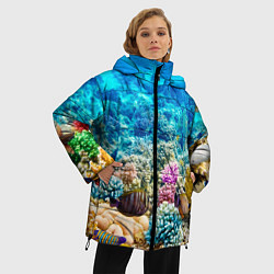 Куртка зимняя женская Дно морское, цвет: 3D-красный — фото 2