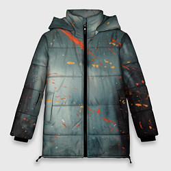 Женская зимняя куртка Абстрактное множество костюмов в тумане и краски