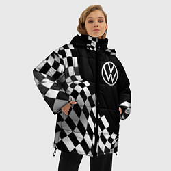 Куртка зимняя женская Volkswagen racing flag, цвет: 3D-черный — фото 2