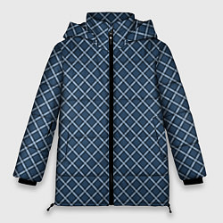 Женская зимняя куртка Модный клетчатый узор серый