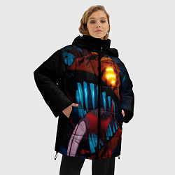 Куртка зимняя женская Ярость человека бензопилы - Дэнджи, цвет: 3D-красный — фото 2