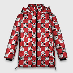 Куртка зимняя женская Кролики в красных шапках, цвет: 3D-красный