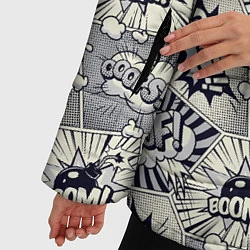 Куртка зимняя женская Комикс надписи, цвет: 3D-светло-серый — фото 2