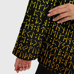 Куртка зимняя женская Золотой рунический алфавит, цвет: 3D-красный — фото 2
