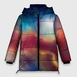 Куртка зимняя женская Многогранное космическое пространство - яркая звез, цвет: 3D-красный
