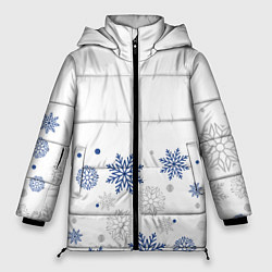 Женская зимняя куртка Новогодние Снежинки - Белый