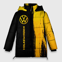 Куртка зимняя женская Volkswagen - gold gradient: по-вертикали, цвет: 3D-черный