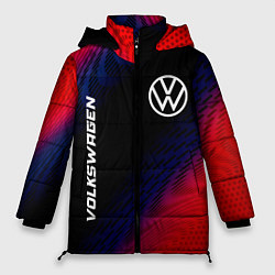 Куртка зимняя женская Volkswagen красный карбон, цвет: 3D-черный