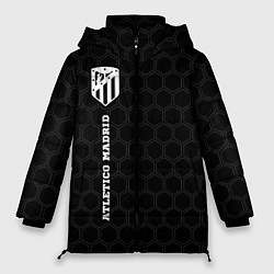 Куртка зимняя женская Atletico Madrid sport на темном фоне: по-вертикали, цвет: 3D-черный
