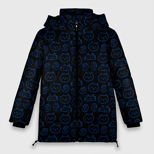Женская зимняя куртка Мультяшные мордочки / 3D-Черный – фото 1